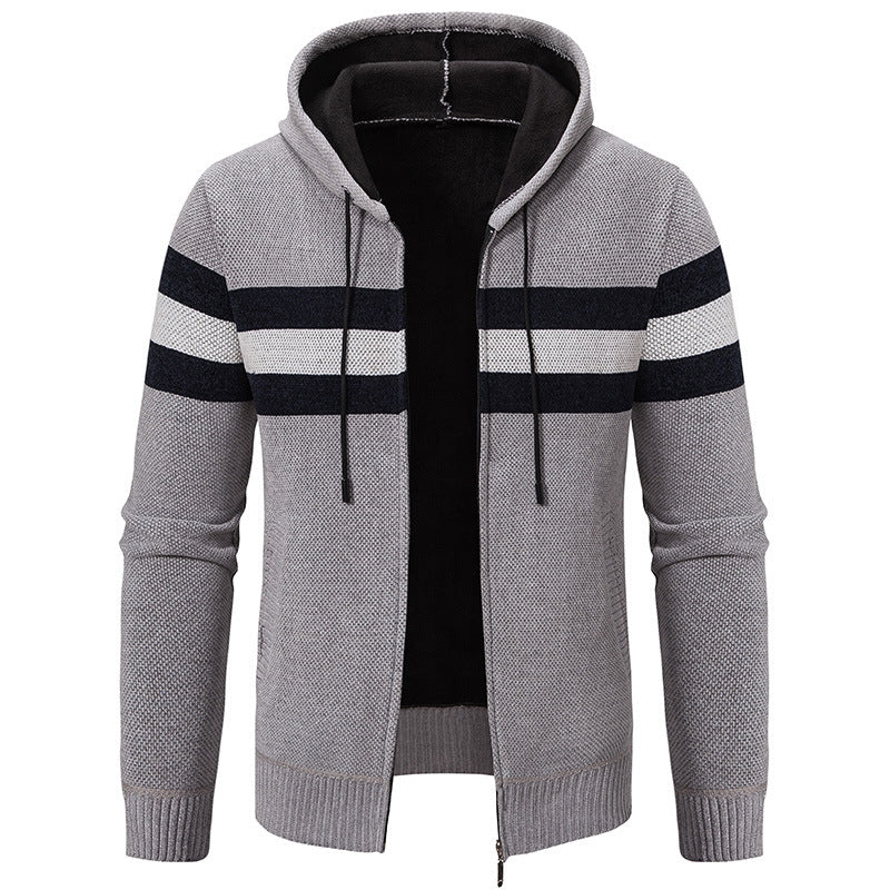 Herrar mode hoodie jacka med strukturerad design och elegant inre krage Mirla-Eva Jonsson