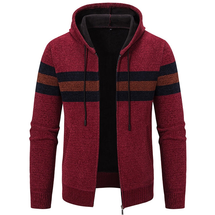 Herrar mode hoodie jacka med strukturerad design och elegant inre krage Mirla-Eva Jonsson