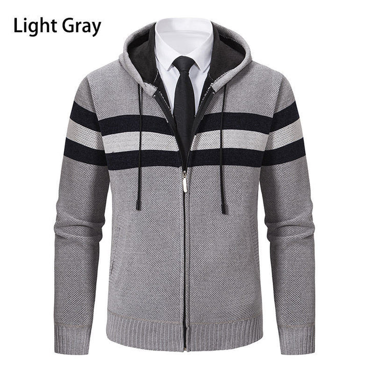 Herrar mode hoodie jacka med strukturerad design och elegant inre krage Mirla-Eva Jonsson