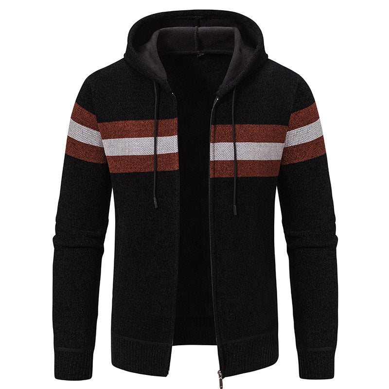 Herrar mode hoodie jacka med strukturerad design och elegant inre krage Mirla-Eva Jonsson