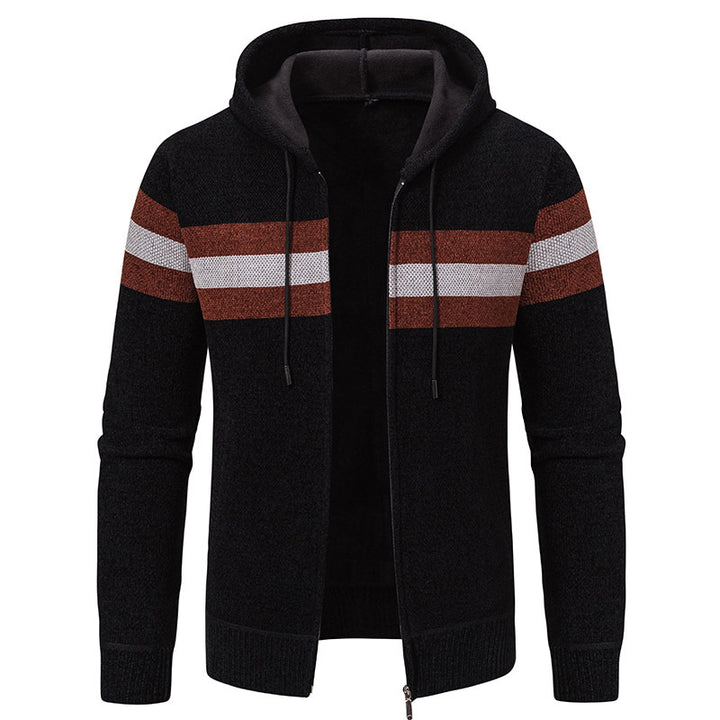 Herrar mode hoodie jacka med strukturerad design och elegant inre krage Mirla-Eva Jonsson