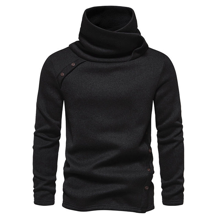 Herrar mode hoodie med asymmetrisk design och knappdetaljer Mirla-Eva Jonsson