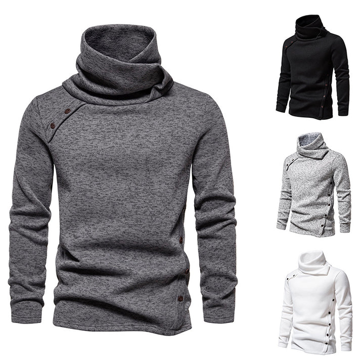 Herrar mode hoodie med asymmetrisk design och knappdetaljer Mirla-Eva Jonsson
