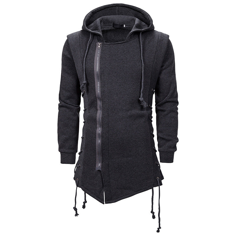 Herrar mode hoodie med asymmetrisk dragkedja och avslappnad passform Mirla-Eva Jonsson