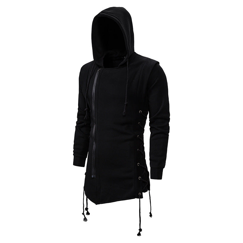 Herrar mode hoodie med asymmetrisk dragkedja och avslappnad passform Mirla-Eva Jonsson