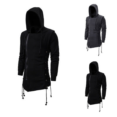 Herrar mode hoodie med asymmetrisk dragkedja och avslappnad passform Mirla-Eva Jonsson