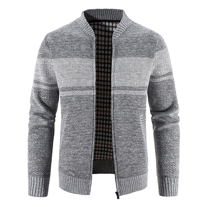 Herrar mode stickad jacka med strukturerad design Mirla-Eva Jonsson