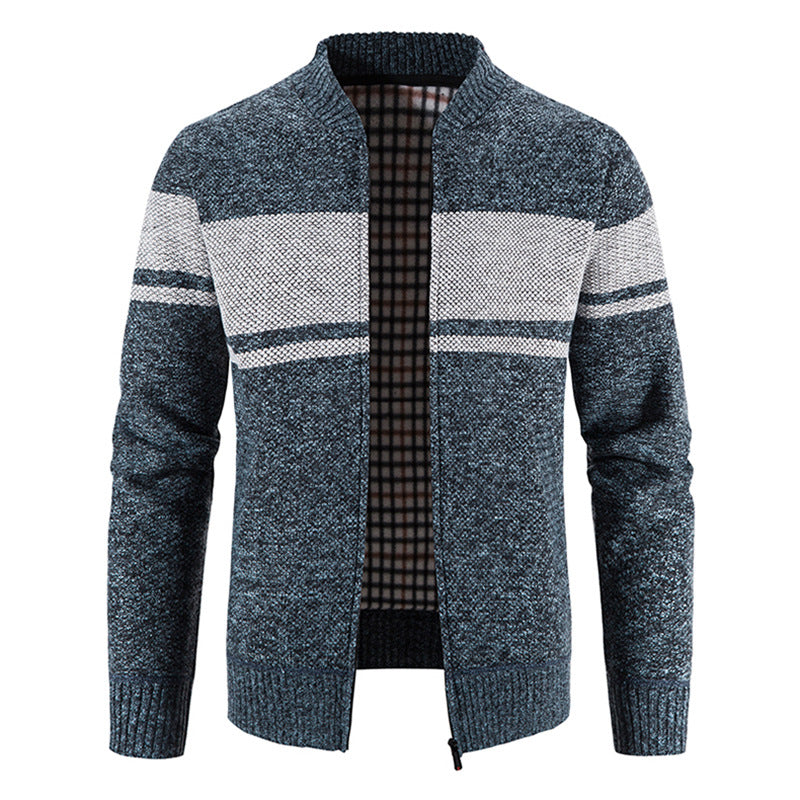 Herrar mode stickad jacka med strukturerad design Mirla-Eva Jonsson