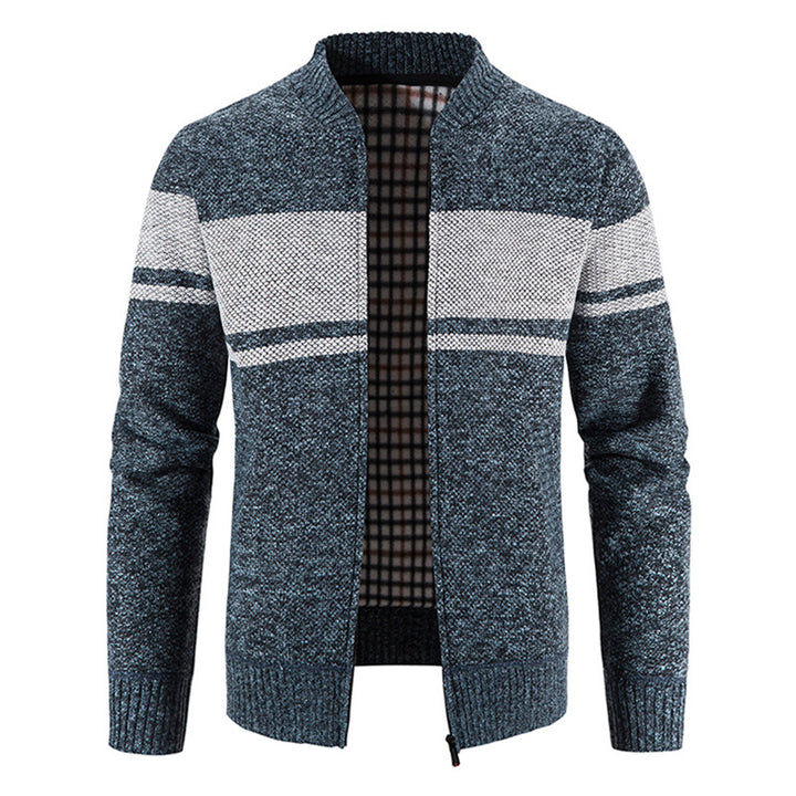 Herrar mode stickad jacka med strukturerad design Mirla-Eva Jonsson