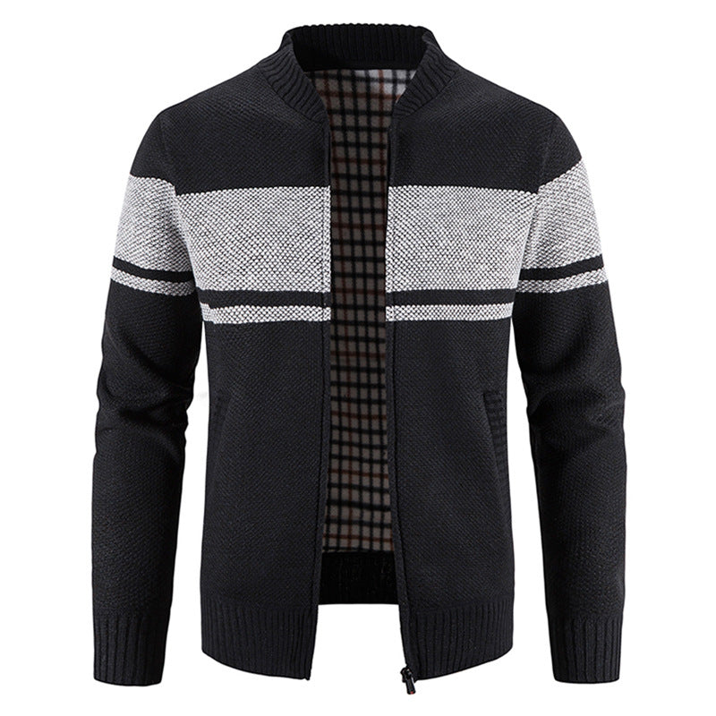 Herrar mode stickad jacka med strukturerad design Mirla-Eva Jonsson