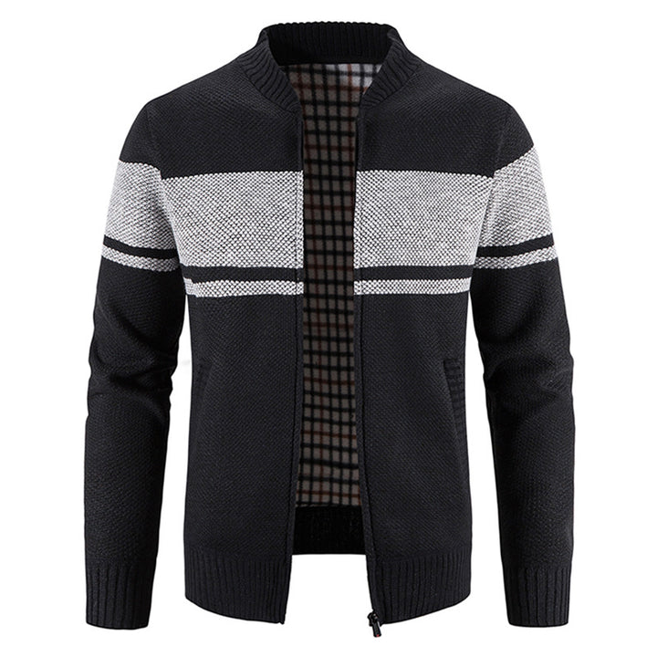Herrar mode stickad jacka med strukturerad design Mirla-Eva Jonsson