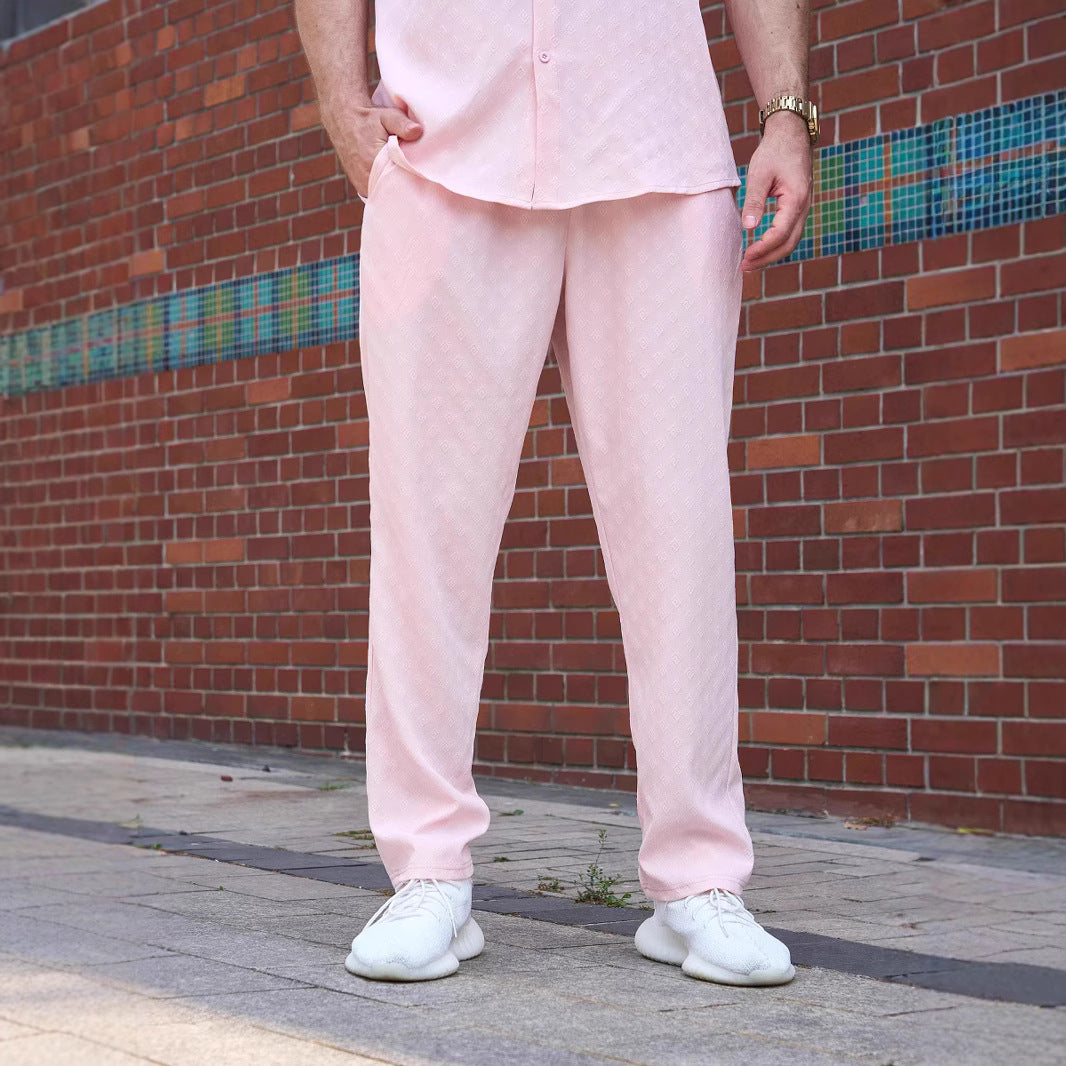 Herrar modemedveten fritidsbyx-set med bekväm passform och elegant strukturdesign Mirla-Eva Jonsson