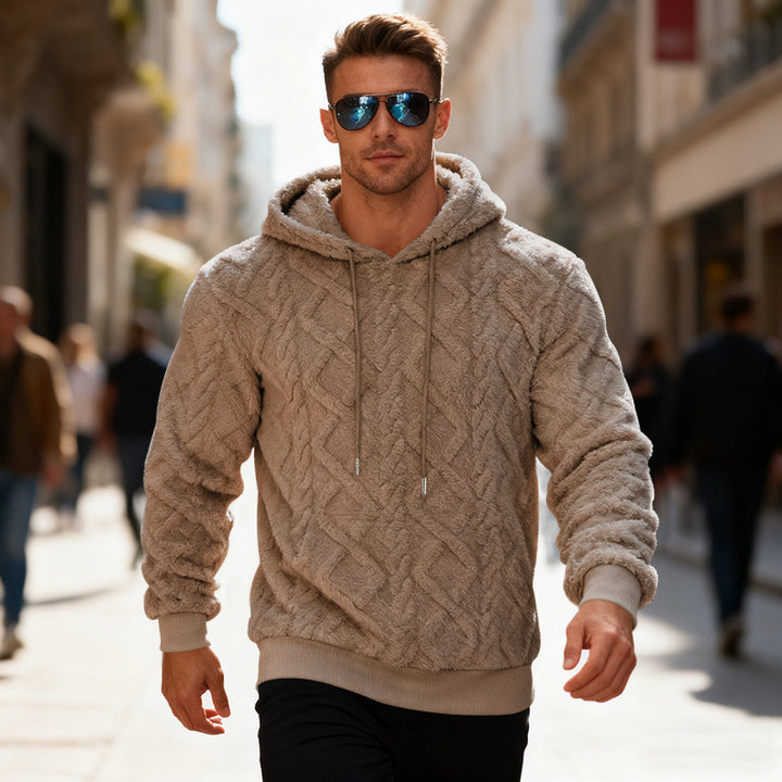 Herrar moderiktad hoodie med strukturerad design Mirla-Eva Jonsson