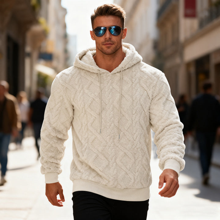 Herrar moderiktad hoodie med strukturerad design Mirla-Eva Jonsson