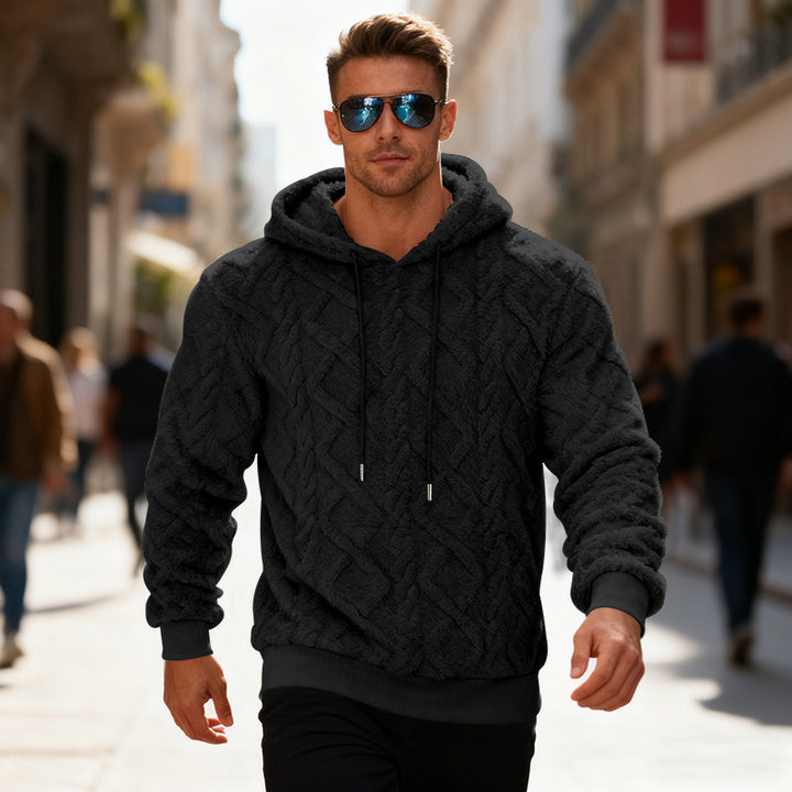 Herrar moderiktad hoodie med strukturerad design Mirla-Eva Jonsson