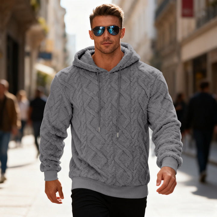 Herrar moderiktad hoodie med strukturerad design Mirla-Eva Jonsson
