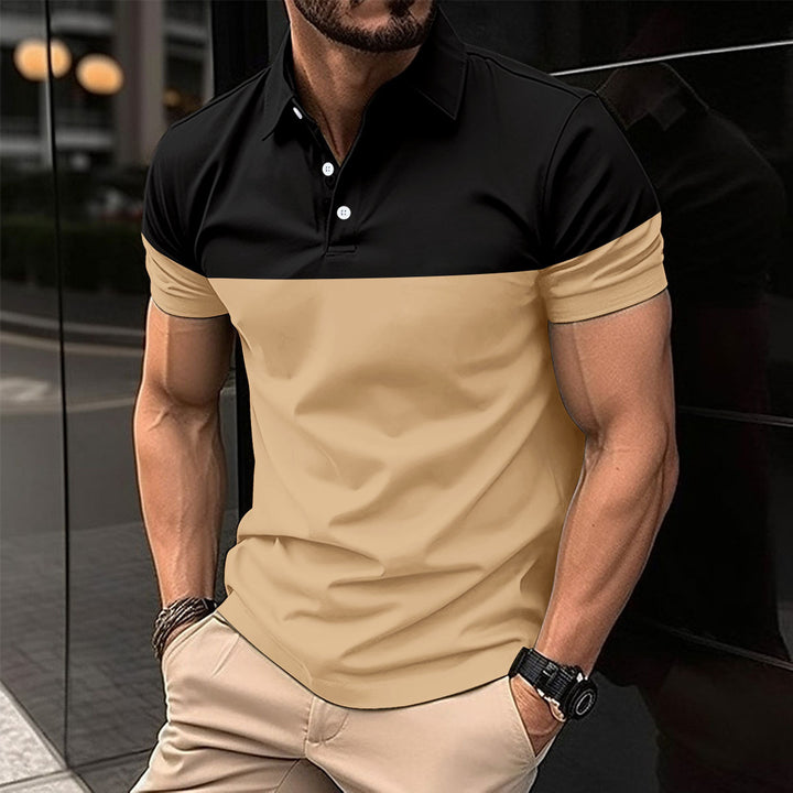 Herrar moderiktig polo med färgblockdesign Mirla-Eva Jonsson