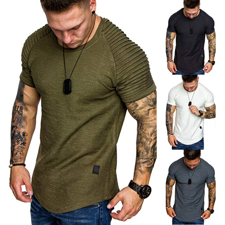 Herrar modern T-shirt med strukturerade ärmar Mirla-Eva Jonsson