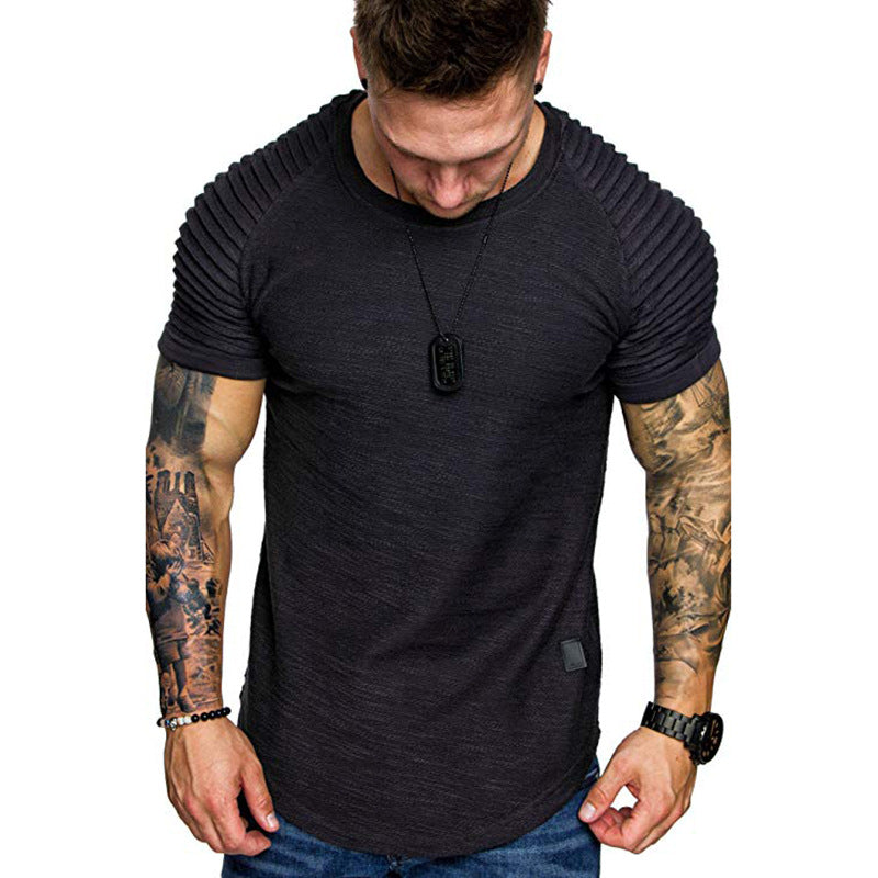 Herrar modern T-shirt med strukturerade ärmar Mirla-Eva Jonsson
