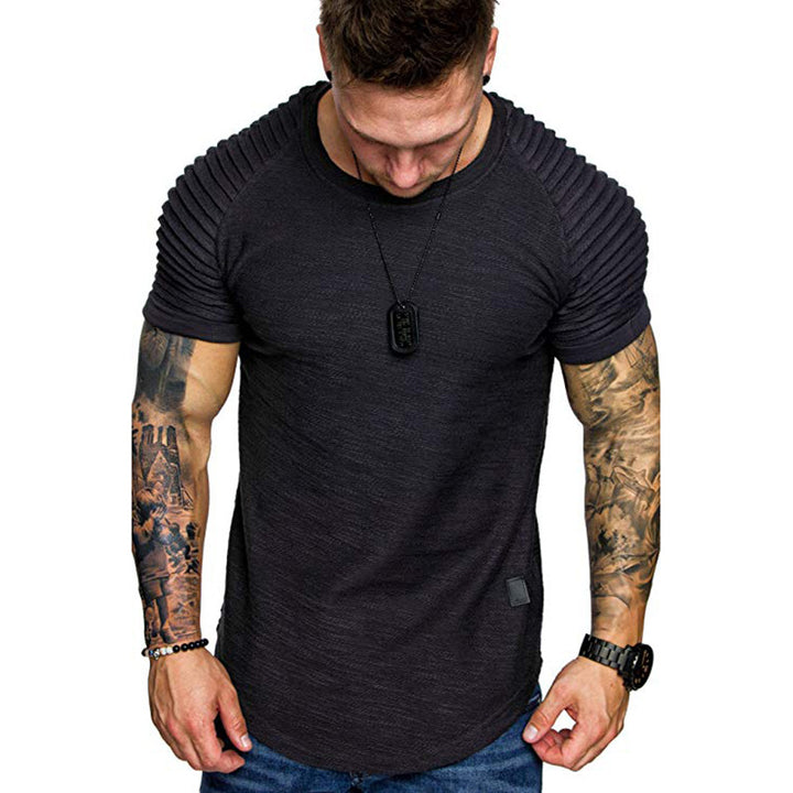 Herrar modern T-shirt med strukturerade ärmar Mirla-Eva Jonsson
