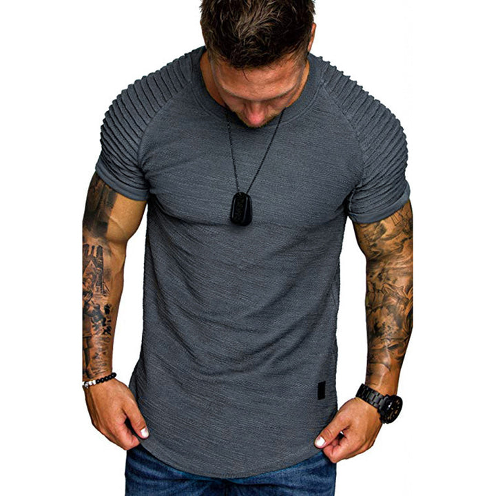 Herrar modern T-shirt med strukturerade ärmar Mirla-Eva Jonsson