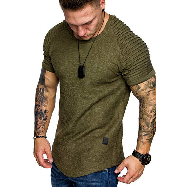 Herrar modern T-shirt med strukturerade ärmar Mirla-Eva Jonsson