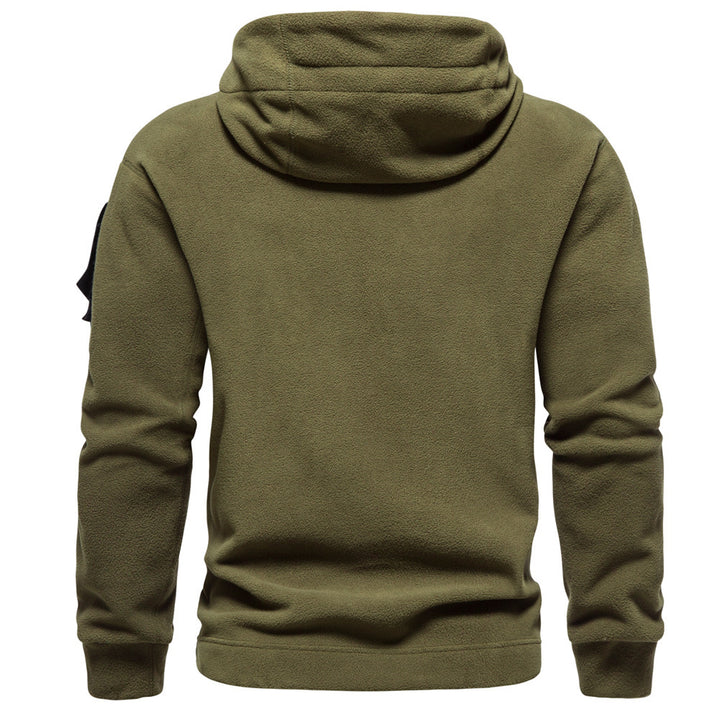 Herrar modern fleece-hoody med strategiska dragkedjsfickor Mirla-Eva Jonsson