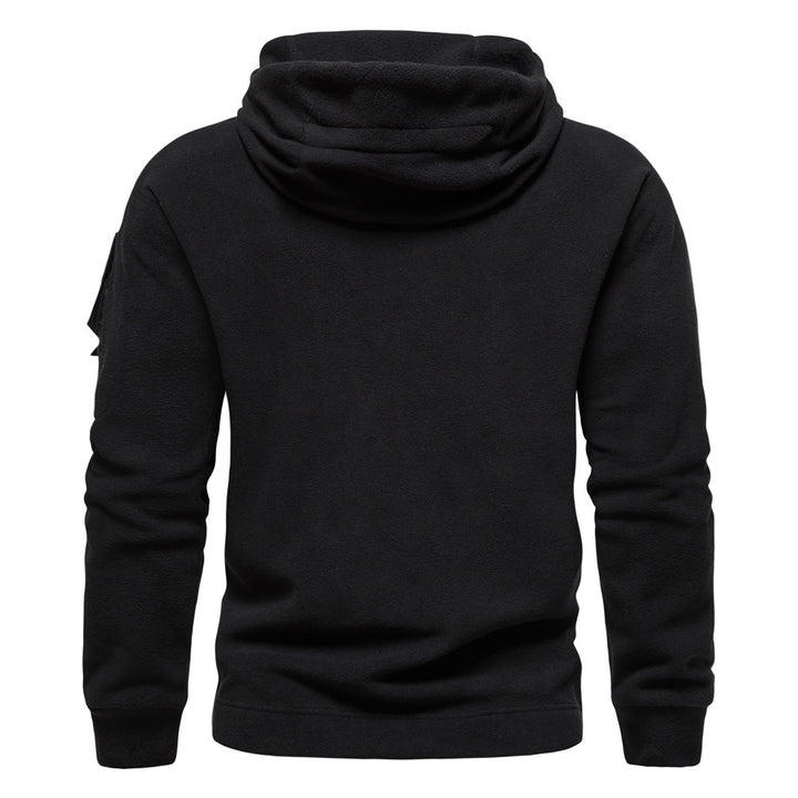 Herrar modern fleece-hoody med strategiska dragkedjsfickor Mirla-Eva Jonsson