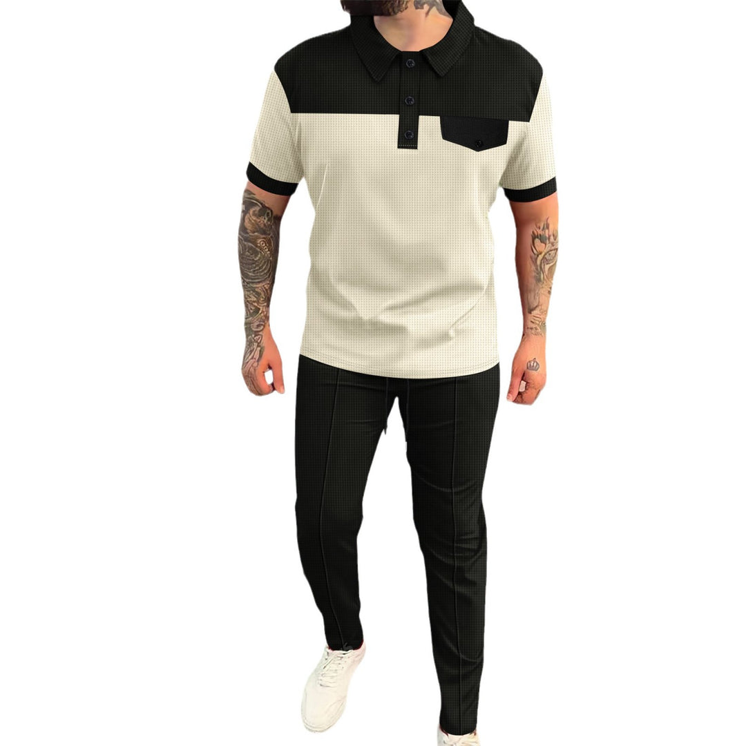 Herrar modern polo shirt med elegant byxa Mirla-Eva Jonsson