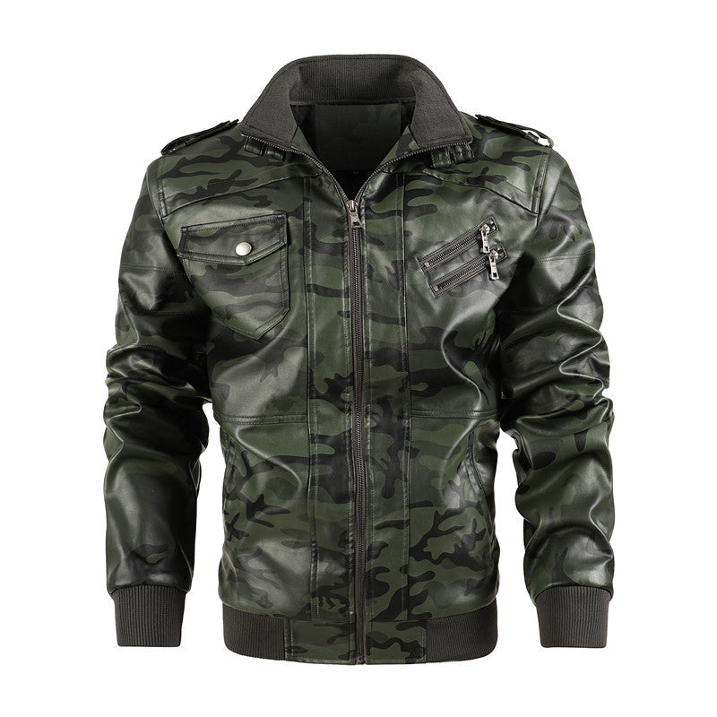 Herrar moderna camouflage läderjacka Mirla-Eva Jonsson