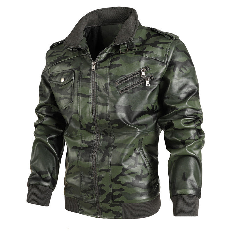 Herrar moderna camouflage läderjacka Mirla-Eva Jonsson