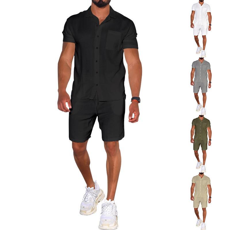 Herrar moderna fritids-set bestående av kortärmad skjorta och shorts Mirla-Eva Jonsson