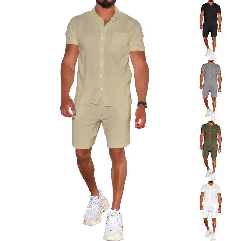 Herrar moderna fritids-set bestående av kortärmad skjorta och shorts Mirla-Eva Jonsson