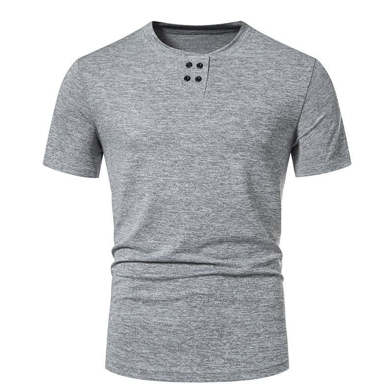 Herrar modernt T-shirt med strukturerat yttertyg och asymmetrisk krage Eva Jonsson-Eva Jonsson
