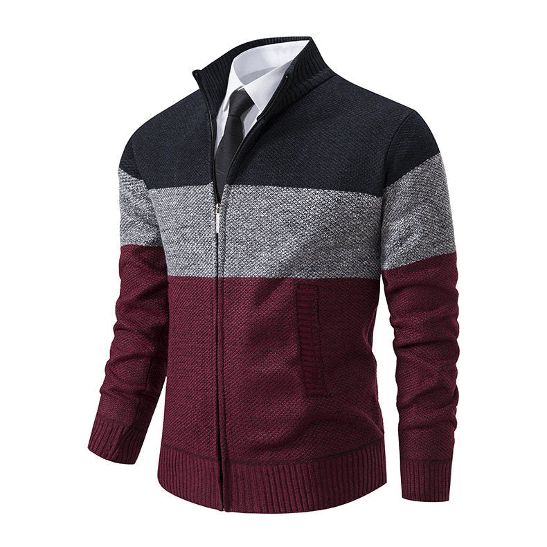 Herrar modernt cardigan med ståkrage och modern dragkedja Mirla-Eva Jonsson