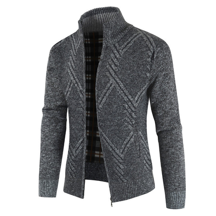 Herrar modernt stickad jacka med modern design Mirla-Eva Jonsson