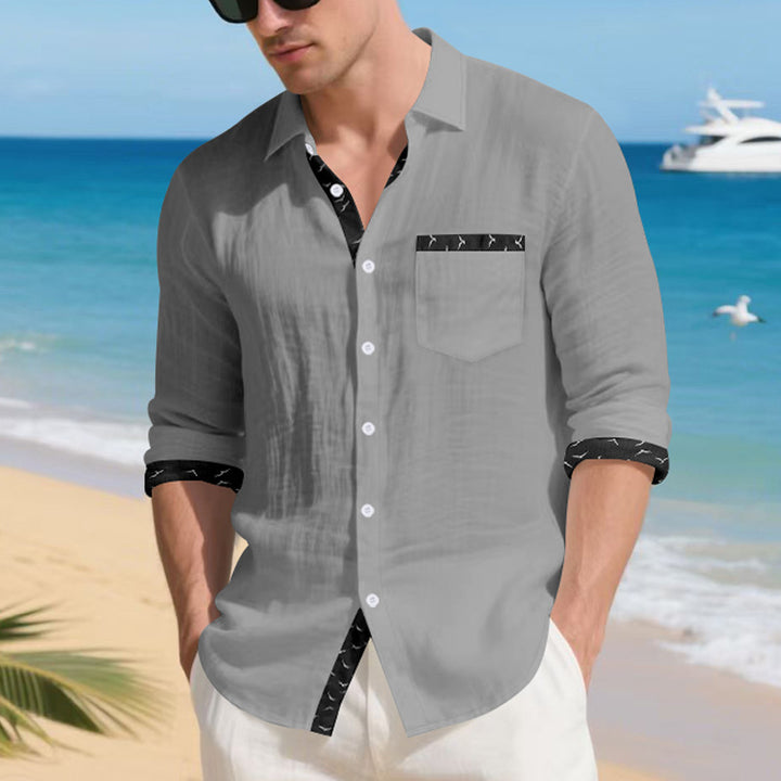 Herrar modetröja med lång ärm och kontrastdetaljer Eva Jonsson-Eva Jonsson