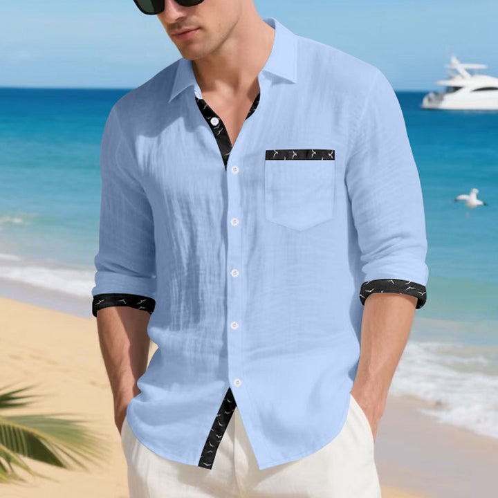 Herrar modetröja med lång ärm och kontrastdetaljer Eva Jonsson-Eva Jonsson