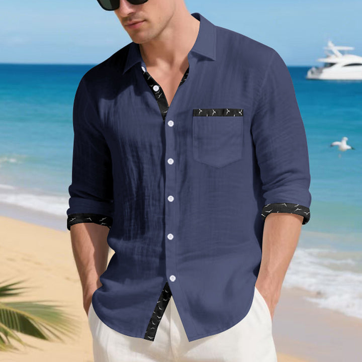 Herrar modetröja med lång ärm och kontrastdetaljer Eva Jonsson-Eva Jonsson