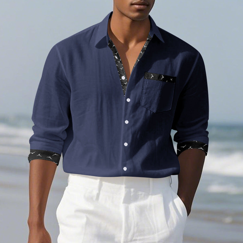 Herrar modetröja med lång ärm och kontrastdetaljer Eva Jonsson-Eva Jonsson