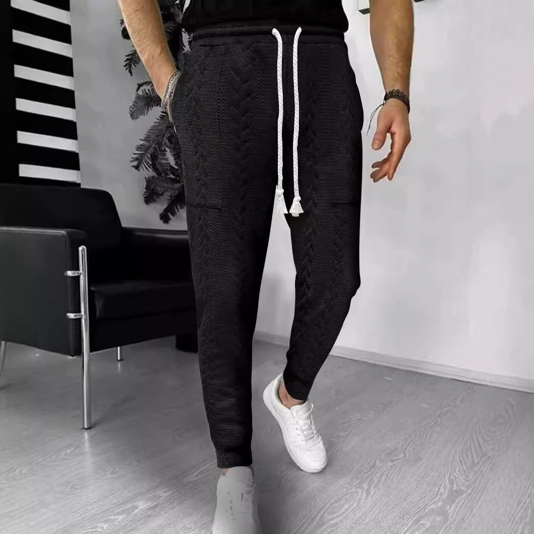 Herrar modiska joggingbyxor med unik strukturdesign Mirla-Eva Jonsson