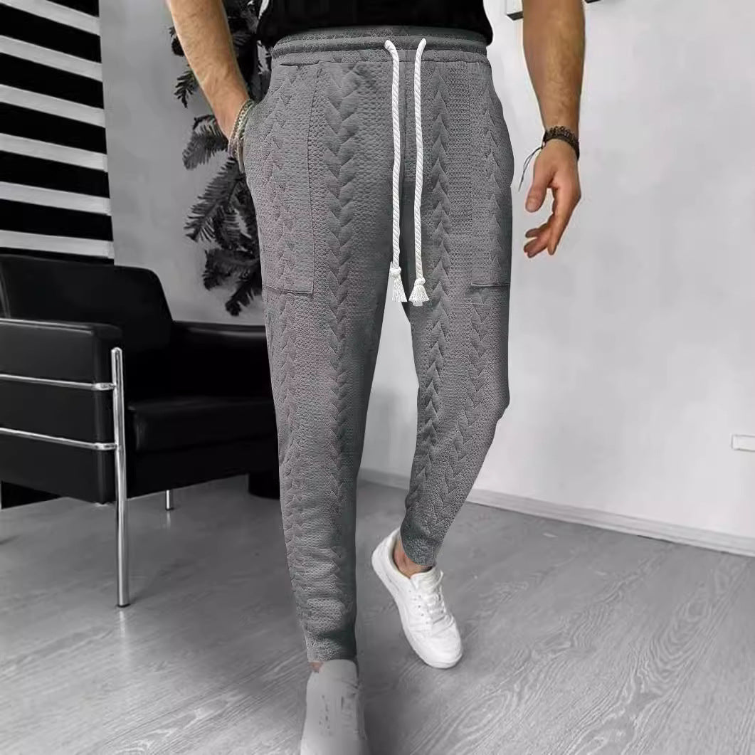 Herrar modiska joggingbyxor med unik strukturdesign Mirla-Eva Jonsson