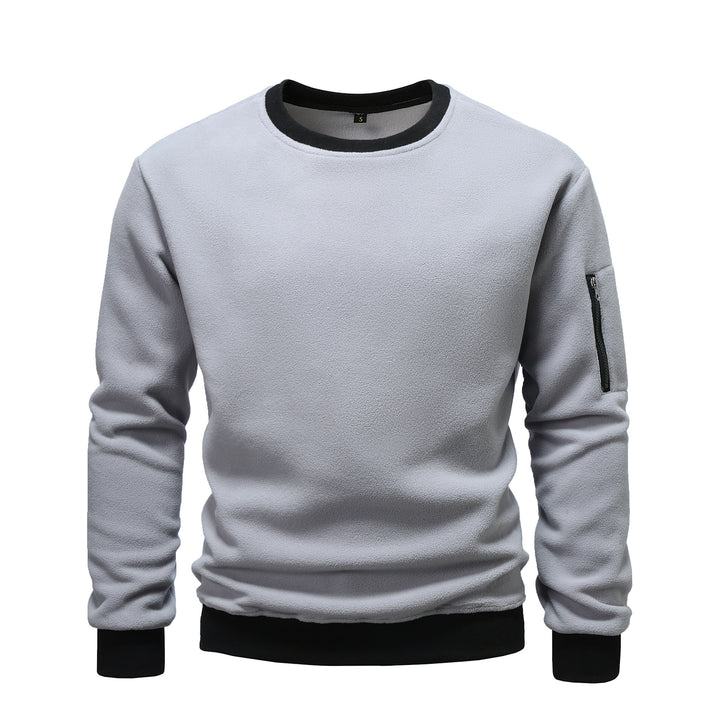 Herrar mysig fleece-tröja med dragkedjeficka Mirla-Eva Jonsson