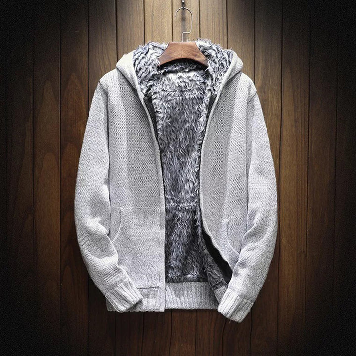 Herrar mysig hoodiejacka med mjukt foder och sidofickor Eva Jonsson-Eva Jonsson