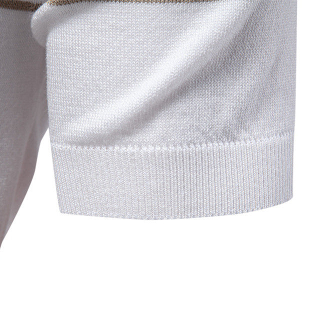 Herrar polo-shirt med elegant dragkedja och sportigt randmönster Eva Jonsson-Eva Jonsson