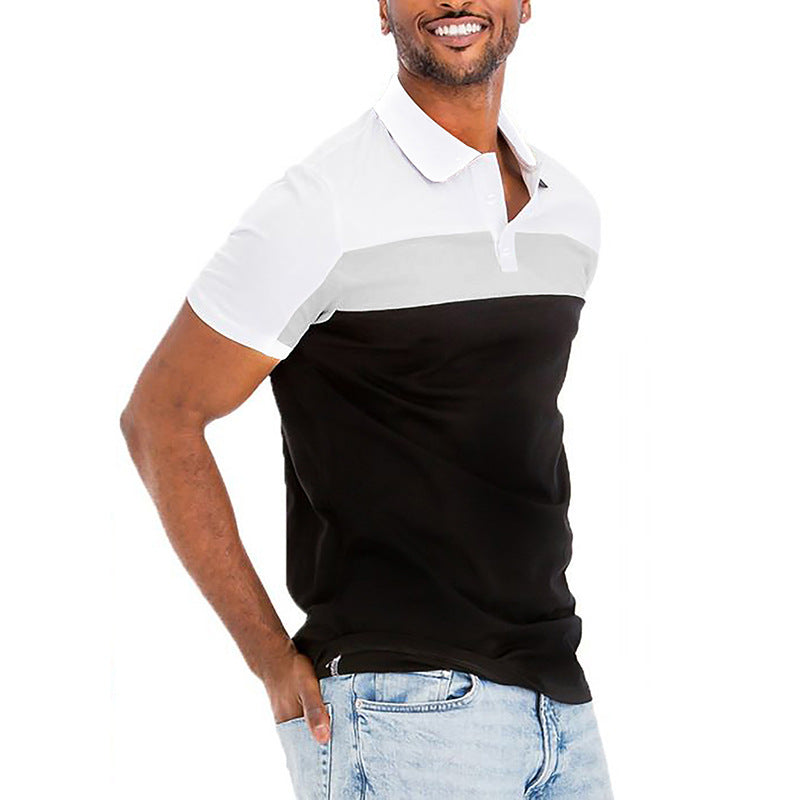 Herrar polo-shirt med moderna färgblockelement. Mirla-Eva Jonsson