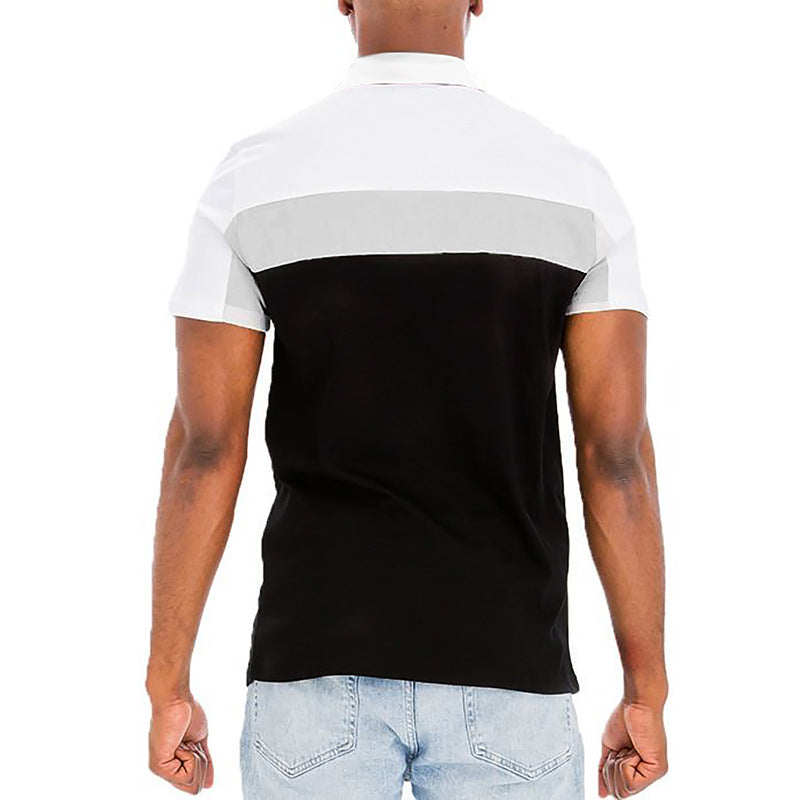 Herrar polo-shirt med moderna färgblockelement. Mirla-Eva Jonsson