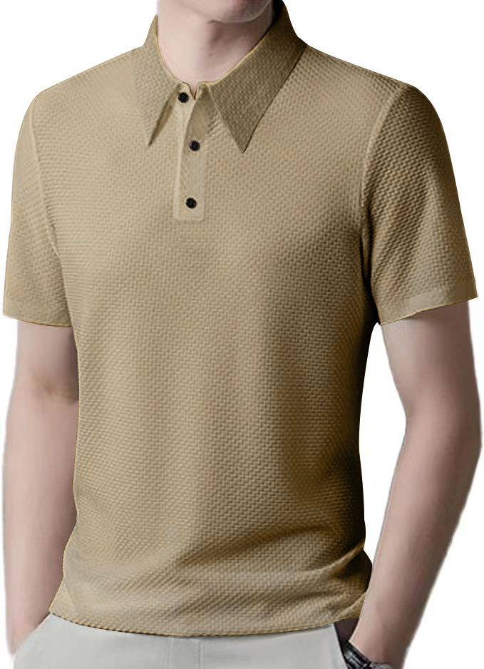 Herrar polo skjorta med strukturerad design av Mirla-Eva Jonsson