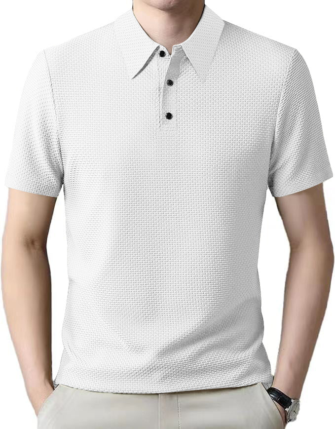 Herrar polo skjorta med strukturerad design av Mirla-Eva Jonsson