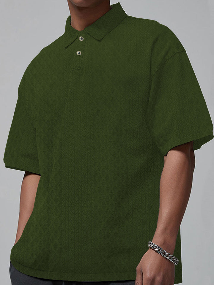 Herrar polo skjorta med strukturerad design och modern krage Mirla-Eva Jonsson